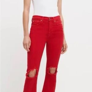 7 For All Mankind Red Flare Jeans